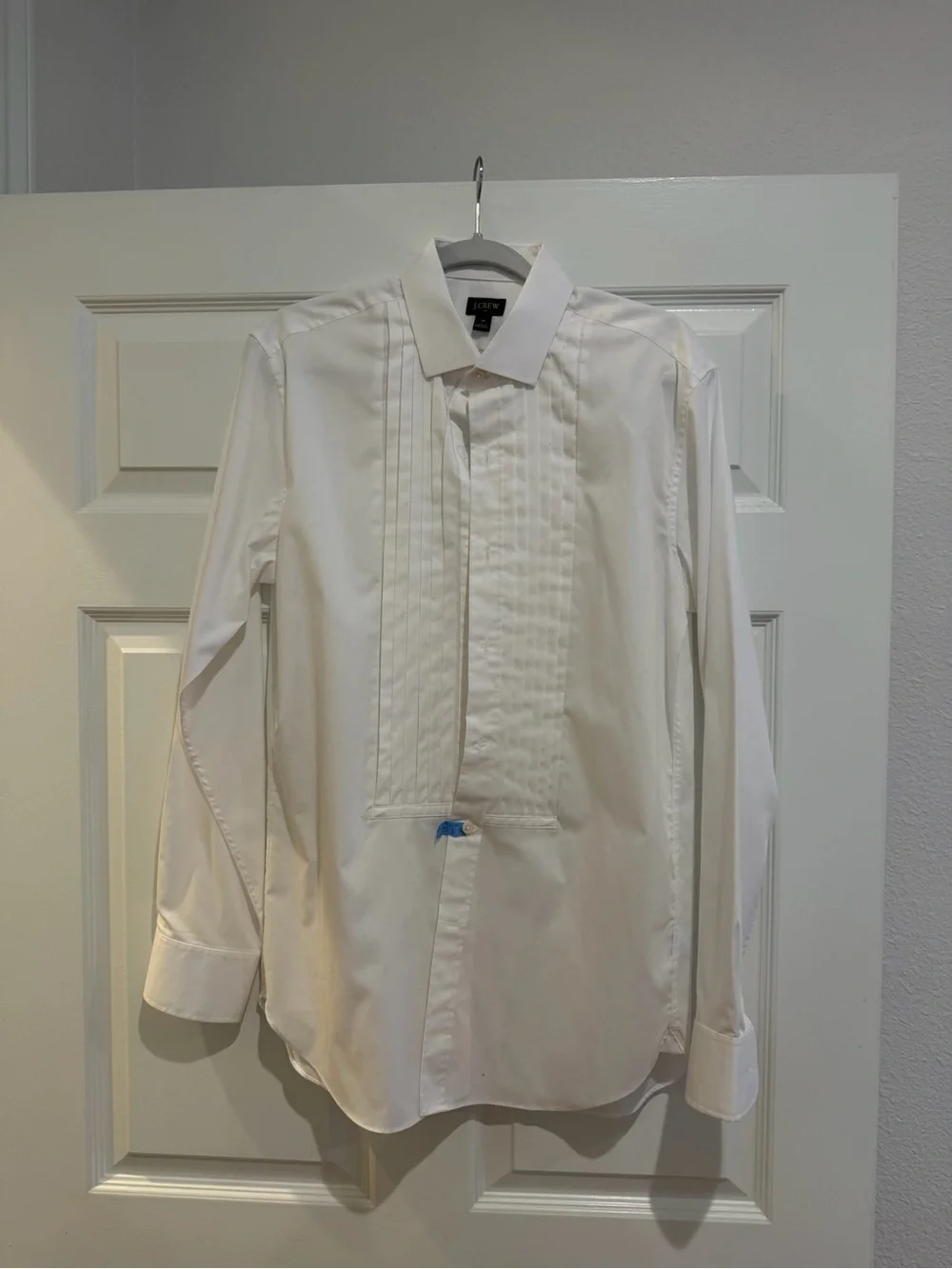 J. Crew White Pleated Front Men's Tuxedo Dress Shirt